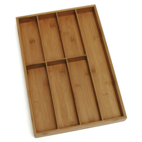 Lipper International Bamboo Wood Flatware Organizer with 7 Compartments