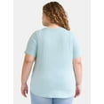 thumbnail image 4 of Terra & Sky Women’s Plus Crew Tee with Short-Sleeves, 2-Pack, Sizes 0X-5X, 4 of 5