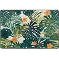 thumbnail image 4 of SKYSONIC 36x24in Tropical Palm Leaves Area Rug, Hibiscus Floral Non-Slip Floor Carpet for Indoor Living Dining Room Bedroom, 4 of 7