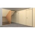 thumbnail image 4 of Invisible Solid Hidden Door with Handle | Planum 0010 Light Oak with Silver Hidden Frame 28" x 96" Right-hand Inswing Silver Frame | Concealed Hinges Lock Handle | Modern Frameless Doors, 4 of 6