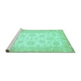 thumbnail image 2 of Ahgly Company Machine Washable Indoor Round Oriental Turquoise Blue Traditional Area Rugs, 8' Round, 2 of 4