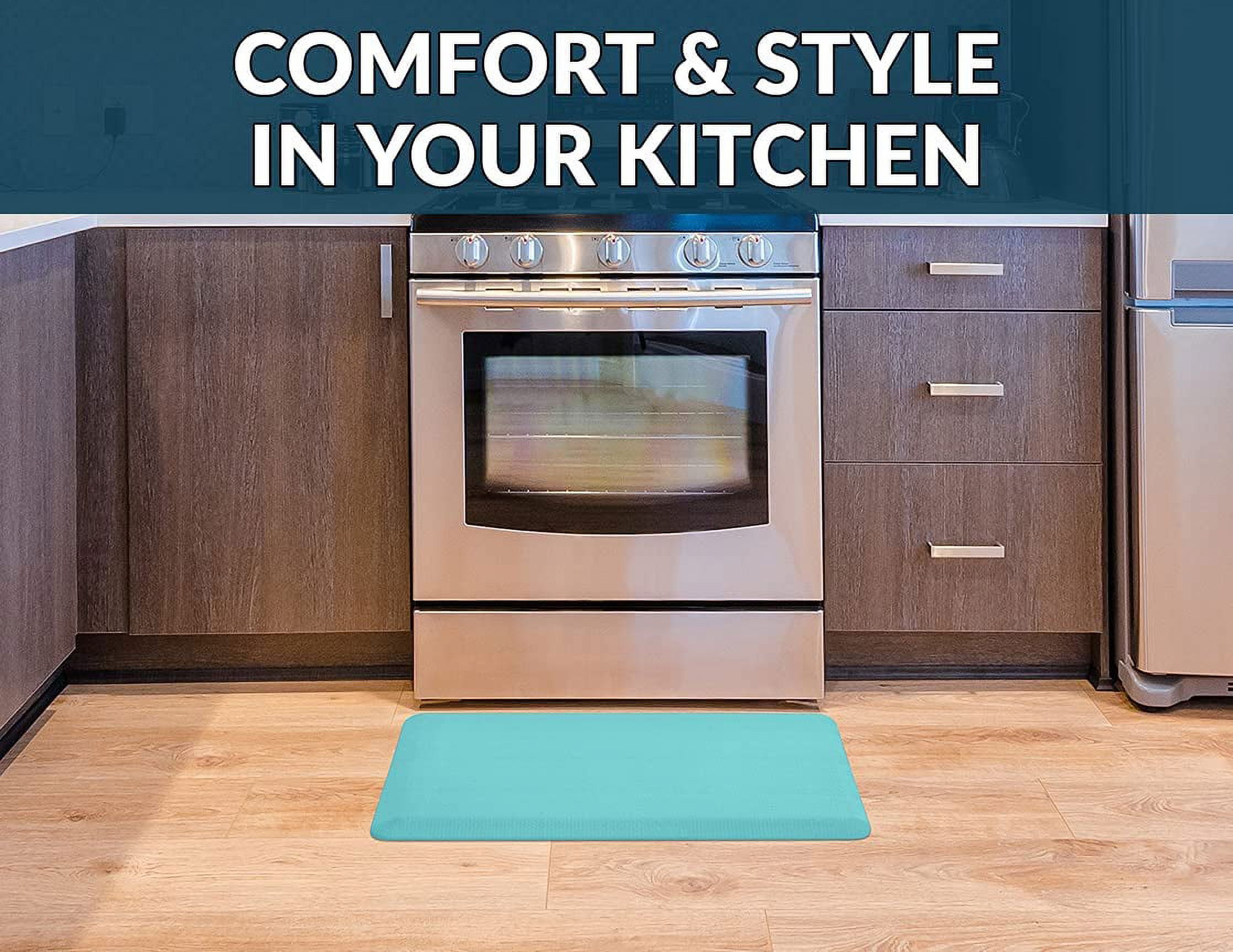 Anti Fatigue Comfort Mat by DAILYLIFE, Non-Slip Bottom - 3/4 Thick Durable  Kitchen Standing Floor Mat with Extra Support at Home, Office and Garage 