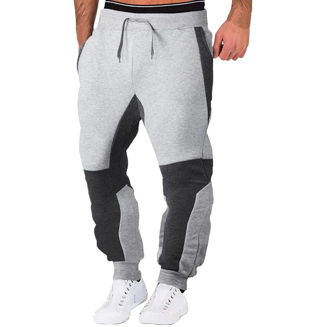 LEEy-world Pantalons Cargo Femmes Pantalons à Cordon Hommes Sports Impression Mode Extérieur Long Course Décontracté Pantalons Hommes Gris,G