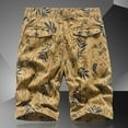 thumbnail image 3 of WREESH Men's Casual Shorts Cargo Shorts Cargo Shorts Running Shorts Multiple Utility Pockets Elastic Waist Cotton Hiking Shorts Khaki, 3 of 9