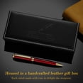 thumbnail image 6 of BEILUNER Luxury Gel Pens, Wine Red Pen Barrel with 24K Gold Trim, Classic Leather Box-Best Pen Gift Set for Men & Women Professional, Executive, Office, Retractable, Nice Fancy Designer Pens, 6 of 9