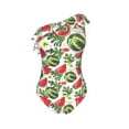 thumbnail image 5 of Wukai Watermelons Chic One Shoulder Swimwear with Ruffle Design and Tummy Control Skirt: Fashionable, Supportive, Comfortable for Beach-Small, 5 of 7