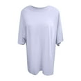 thumbnail image 3 of Cotton Basic T Shirts for Women, Crew Neck Short Sleeve Shirts Solid Loose Fit Tshirt (Purple XS), 3 of 3