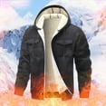 thumbnail image 2 of uikmnh Men's Jackets Winter Jacket Men's Lined Jacket with Hood Men Plain Coat with Zip Men's Windproof Outdoor Jacket Warming Jacket Coat Winter Coat Size:2XL, 2 of 4