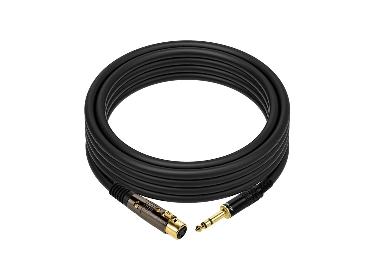 Monoprice XLR Female to 1/4in TRS Male Cable - 15 Feet | 16AWG, Gold Plated - Premier Series