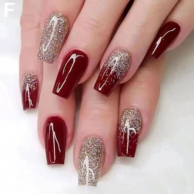 SharkTRUE Faux Ongles Rouges de Haute Qualité et Élégants : Rapide, Naturel, Beauté Abordable