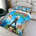 thumbnail image 3 of Monstruos Contra Alienígenas Conjunto de sábanas temático, trío de piezas, cómodo y amigable con la piel, diseño único, regalo de decoración para el hogar para familiares, amigos y fans,140cm *210cm, 3 of 6