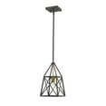 thumbnail image 5 of Z-Lite 447Mp Trestle 8" Wide Cage Mini Pendant - Matte Black / Olde Brass, 5 of 5