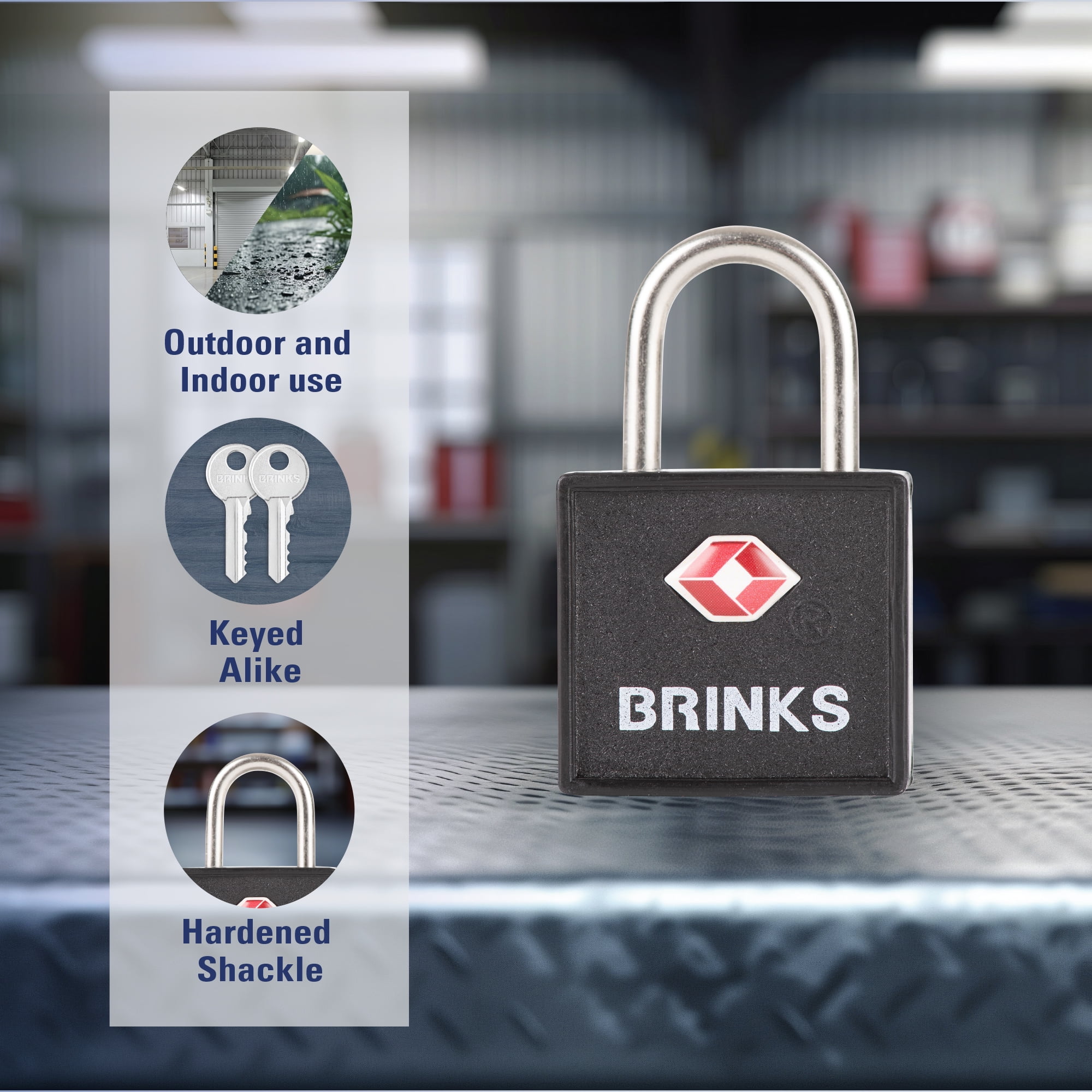 (2 pack) Brinks 22mm Covered Aluminum TSA Padlock in Assorted Colors, 4 pack