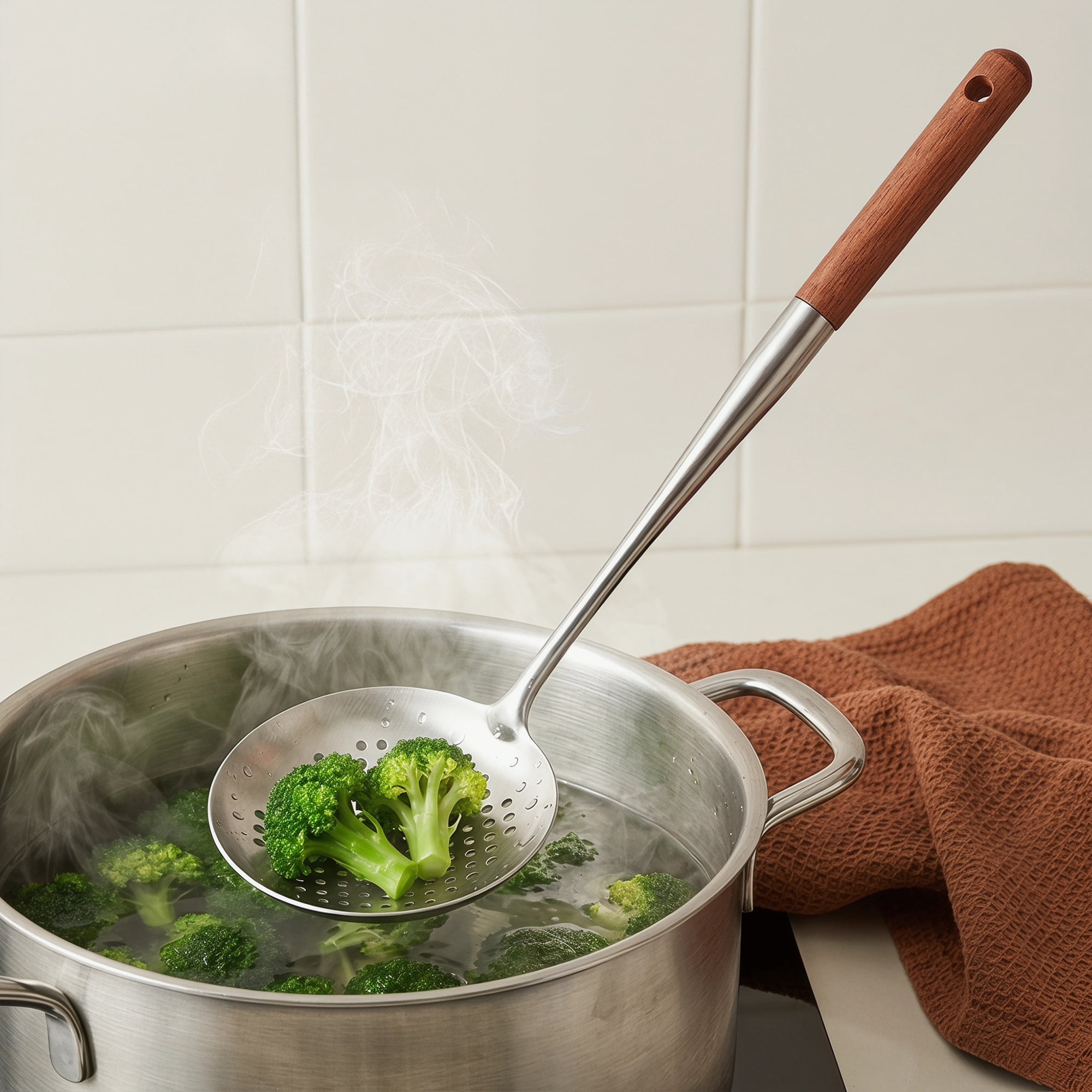 Unique Bargains Cooking Utensil Set, Stainless Steel Kitchen Gadgets Brown D 2pcs