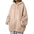 thumbnail image 2 of Womens Hoodie 2025 Oversized Long Sleeve Plain Hooded Sweatshirt with Pockets Pullover Trendy Hoodies for Women, 2 of 5
