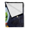 thumbnail image 2 of Alien Soft Flannel Fleece Throw Blanket, Ufo Cartoon of Funny Creature in Spacesuit Standing on the Moon and Space Backdrop, Cozy Plush for Indoor and Outdoor Use, 50" x 70", Multicolor, by Ambesonne, 2 of 5