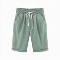 thumbnail image 5 of Kaprioy Running Shorts for Girls Girls Bermuda Shorts Knee Length Straight Leg Shorts Loose Casual Solid Drawstring Elastic Waist Short Pants Bermuda Shorts Kids, 5 of 6