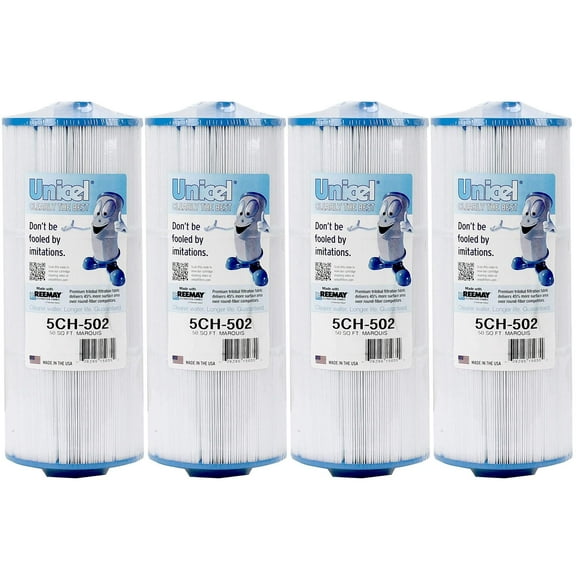 Unicel 5CH-502 50 Square Foot Media Replacement Hot Tub Spa Filter Cartridge with 197 Pleats 4 Pack