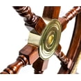 thumbnail image 5 of Nagina International Nautical Wood Crafted Ship Wheel With Inlayed Pirate's Rustic Rope | Ocean Maritime Navy Decor (24 Inches), 5 of 6