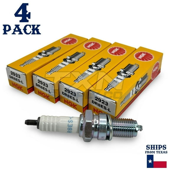 NGK DR8ES-L Standard Spark Plug (2923) - Premium Ignition System Replacement - Gasoline Engines - Set of 4