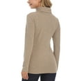 thumbnail image 7 of felwors Shirts for Women Cotton Turtleneck Breastfeeding Tees Long Sleeve Maternity Top Comfort Pregnancy Blouse 2025 Khaki, XXL, 7 of 7
