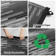thumbnail image 6 of SIXHOME Outdoor Rug Carpet 5'x8' Waterproof Reversible Patio Rug Portable Modern Indoor Outdoor Rug Plastic Straw Rug for RV Camping Garden Picnic Deck Backyard Boho Porch Decor Black and Gray, 6 of 7