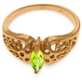 thumbnail image 4 of Galaxy Gold 14K Rose Gold Natural Marquis-Shaped Peridot Filigree Solitaire Ring - August Birthstone - Abundance & Joy - Sizes 5.5 to 11 - Fine Jewelry for Women, 4 of 4