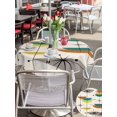 thumbnail image 6 of Outdoor Tablecloth with Umbrella Hole Zipper Boho Teal Yellow Orange Grey Round Tablecloth 60" Waterproof Outside Table Cloth Middle Century Geometric Patio Table Cover Tablecloths for Picnic Party, 6 of 8