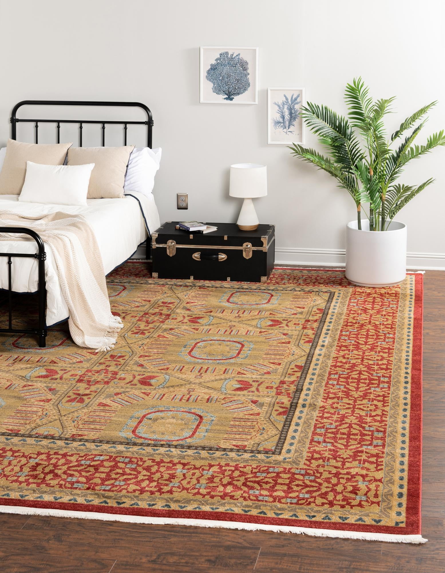 Unique Loom Lincoln Palace Rug , 10' 0" x 11' 4" ,Red