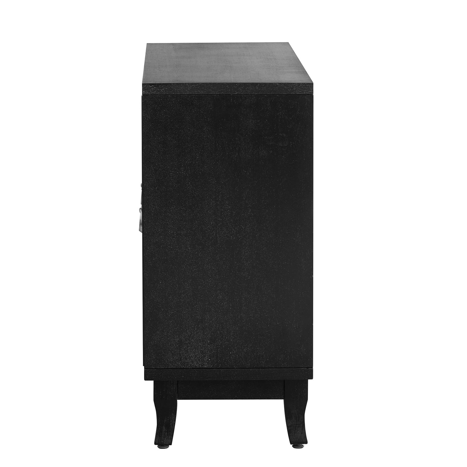 Kadyn Sideboard with Glass Doors, Accent Storage Cabinet with 3 Door, Sideboard Buffet Cabinet for Hallway, Black
