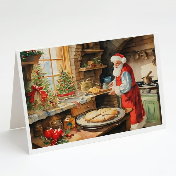 Cookies with Santa Claus Greeting Cards Pack of 8 7 in x 5 in
