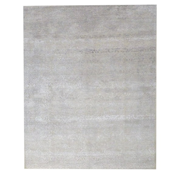 Wahi Rugs Hand Knotted Transitional Abstract Silk Oxidized Damask Design 8'0"x10'0" -w1079