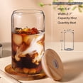 thumbnail image 2 of Juego de vasos de vidrio DWTS DANWEITESI de 16 onzas con tapas, pajitas, 8 unidades, 2 of 6