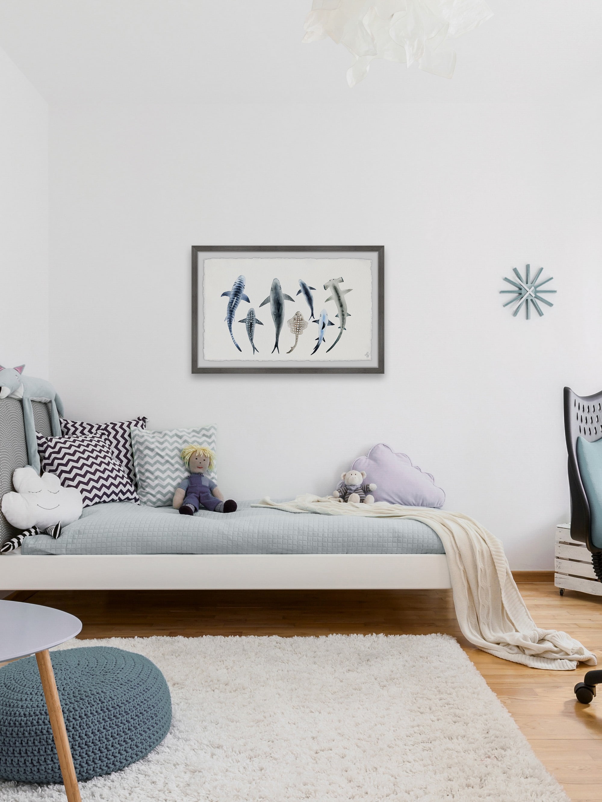 Marmont Hill Shark Types II Framed Wall Art