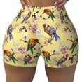 thumbnail image 2 of Goofa Beautiful Bright Birds And Flowers Printed Workout Shorts Women Seamless Scrunch Butt Lifting High Waisted Gym Booty Shorts Elastic Workout Shorts-Medium, 2 of 8