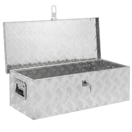 Best Choice Products 30in Aluminum Camper Tool Box w/ Lock and 2 Keys -