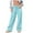 Light Blue, variant on IWRICH Casual Pants for Women Wide Leg Elastic Waist Drawstring Trousers Workout Joggers Pants with Pockets White XL