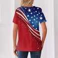 thumbnail image 5 of Women's 250th Anniversary USA Shirt V-Neck Button Patriotic Star Print Short Sleeve T-Shirts Independence Day Top, 5 of 5