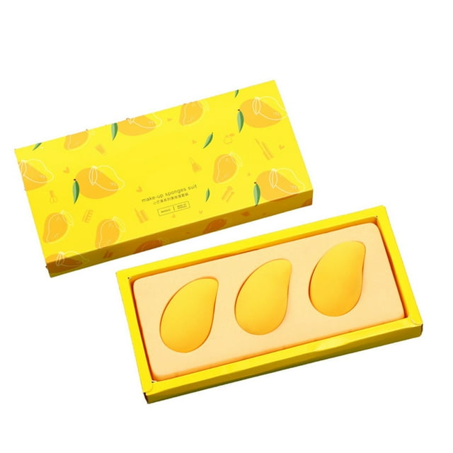 CTIRCHIU 3Pcs Yellow Makeup Sponge Applicators for Easy and Quick Cosmetic Blending