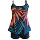 thumbnail image 4 of MKLEKYY Trajes De Baño Mujer 2 Piezas Women Plus Size Vintage Print Strappy Back Tankini Set Two Piece Swimdress Panty Bathing Suit Beachwear, 4 of 5