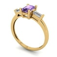 thumbnail image 2 of Clara Pucci 14K Yellow Gold Solid Gold Alexandrite Three-Stone Anniversary Ring for Women - 0.8 cttw Emerald Cut, 2 of 8