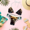 thumbnail image 6 of Vintage Bear One-Piece Swimsuit Bikini Set, Detachable Sponge, Adjustable Strap, Two-Pack, Beach Vacation Wear, 6 of 6