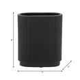 thumbnail image 5 of Modern Ribbed Ceramic Vase - Textured Stoneware Flower Pot for Home, Office, Bedroom & Living Room - Decorative Minimalist Vase for Pampas Grass, Dried Flowers & Fresh Bouquets - 8" Black, 5 of 14