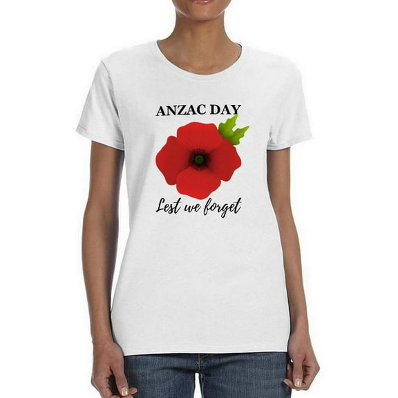Lest We Forget. Anzac Day Shaped T-Shirt Women -Image by Shutterstock, Female Medium