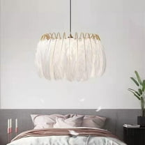 FINE MAKER Modern and stylish feather chandelier, European style living room chandelier, dining room and bedroom lighting fixtures