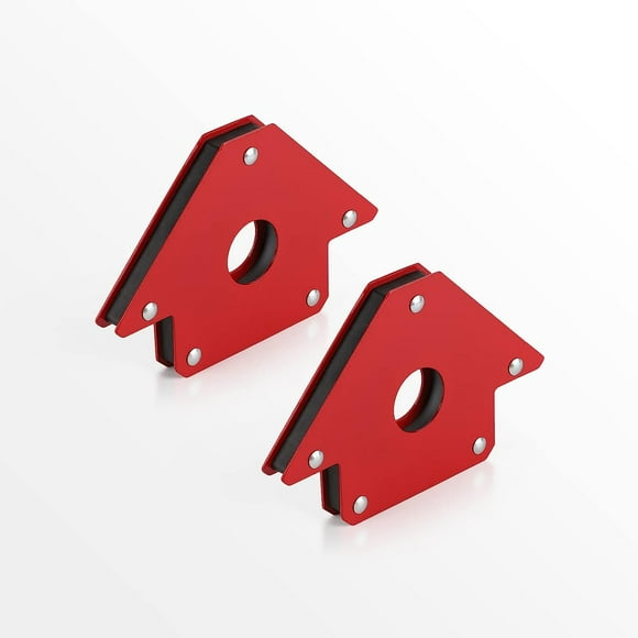 2pcs Magnetic Welding Positioner Pull Force 11KG, Magnetic Angles 45°, 90°, 135°, Magnetic Square for Welding Red, Arrow Welding Magnet