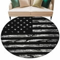 thumbnail image 2 of American Rustic Flag, Round Area Rug 6 FT, Non Slip Bedroom Area Rug, Independence Day USA Star Stripes Flag Washable Soft Circular Carpet Floor Mat for Kitchen Dining Room Home Office Kids Room, 2 of 9