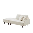 thumbnail image 4 of Aukfa 2 in 1 Chaise Lounge Chair with Ottoman & 2 Throw Pillows,Oversized Boucle Lounge Reading Chair for Living Room/Bedroom,White, 4 of 7