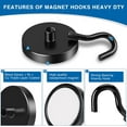 thumbnail image 5 of DIYMAG Magnetic Hooks Heavy Duty, 4 Pack 150LBS Neodymium Magnet Hooks for Hanging, Fridge, Grill, Kitchen, Locker, Metal Door, 5 of 6