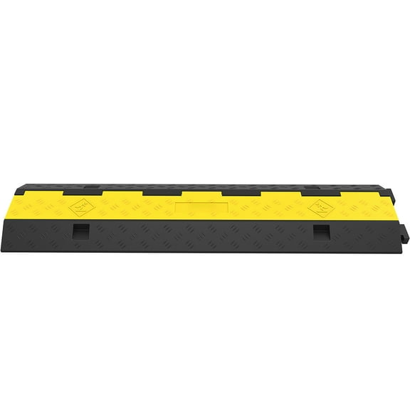 KFFKFF 5Pcs Cable Protector Ramp, Dual Channel Speed Hump, Modular Rubber Speed Hump with 11000 LBS Weight Limit, Driveway Rubber Traffic Speed Humps for Cable Protection